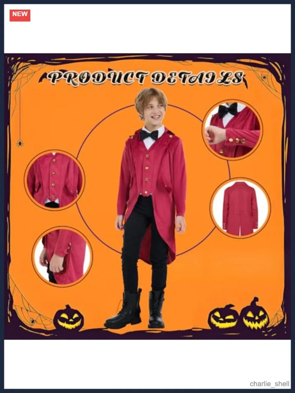 Boys Steampunk Tailcoat Halloween Costume Victorian Jacket